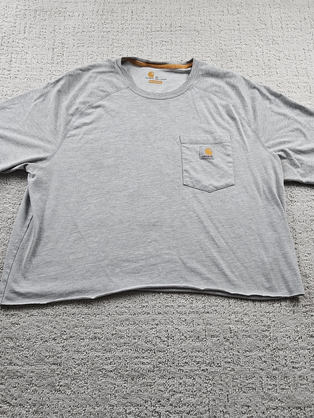 Carhartt Womens XL Cut Off Heather Gray Pocket Long-Sleeve Shirt